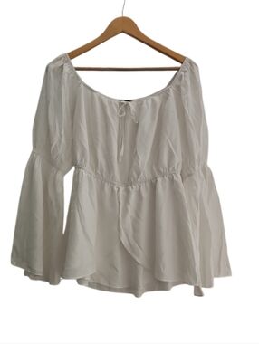 Scarlet Darkness White Peasant Top L Renaissance Cottagecore Blouse Festival